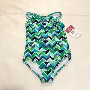 Kanu Surf girls One Piece Halter Swimwear Size 10